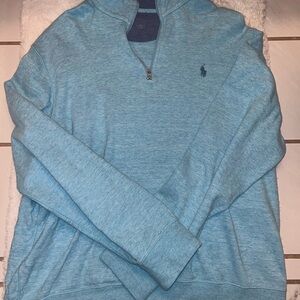 Polo Ralph Lauren Light Blue Quarter-Zip Pullover Large
